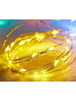 Гирлянда проволока 1,9м 20 желтых ламп на батар 2*CR2032  НУ-3652