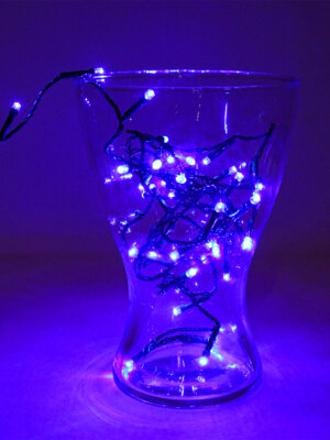 Гирлянда метражная 3,5м 50 синих ламп темная нить 8 режимов НУ-9732