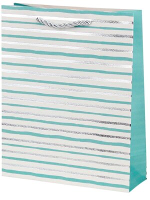 Бумажный пакет Dream cards18*24 Зеленые полосы  ППК-2567