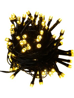 Гирлянда светодиодная Метражная 10м 100 ламп теплый белый 8 реж НУ-9728