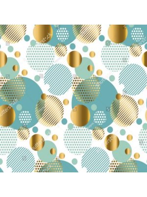 Бумага упаковочная Абстрактные пузырьки 70х100  10л  доп пантон золото УБ-8948