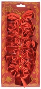 Украшение новогоднее БАНТ Красный шелк арт.42773 / 8х8 арт.42773