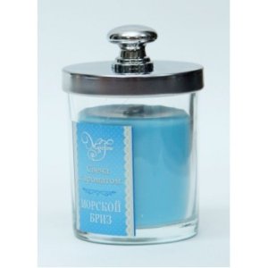 Декоративная парафиновая ароматизированная свеча с ароматом Морского бриза (6.7*6.7*9.7см 41240