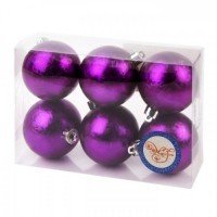 Новогоднее подвесное украшение Шар Метель фиолетовый из полистирола. Набор из 6 шт. / 6см арт.76001