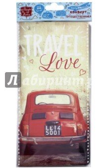 Конверт путешественника Авто винтаж для документов, из ПВХ / 20,5х22см арт.77224
