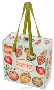 Подарочная коробка Игрушки на голубом Мелован 16х16х8см 78468