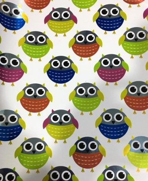 Упаковочная бумага Совы в рул 100х70см мелован 79483