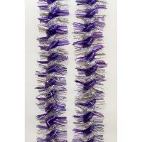 Мишура Фиолет с серебром 9x200см 75746