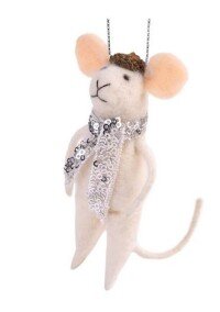 Декоративное подвесное украшение Мышка с серебряным 80125