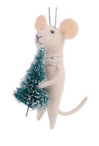 Новогоднее подвесное украшение Мышка с елочкой 80119