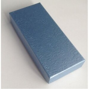 Подарочная коробка ГОЛУБОЙ-M 36290/4 из мелованного, негофрир.картона 12*5,2*2см 36290