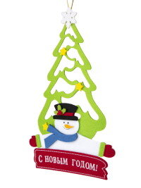 Новогоднее подвесное украшение Ёлка Снеговика из нетканого материала (полиэстер) / 34см арт.80135