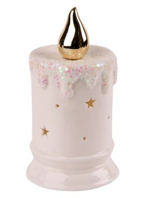 Новогоднее украшение Рождественская свеча из фарфора со светодиодной подсветкой 86811