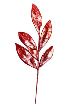 Интерьерное украшение ветка Красная ветвь из полиэтил на проволоке черн метал 30*11*0,7см 86959