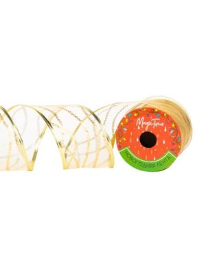 Новогодняя лента Золото цепь из полиэстера длина 270см ширина 6,3см 87642