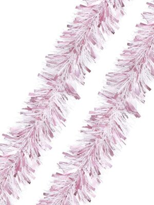 Мишура Белая с нежно-сиреневыми вставками из Полиэтилена 200x10см 80452