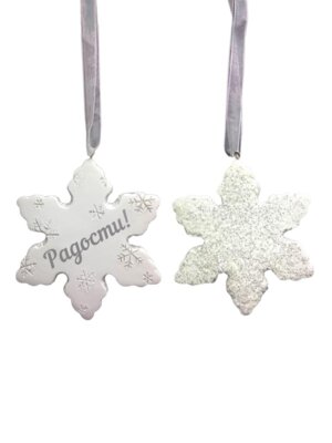 Украшение новогоднее подвесное РАДОСТИ из полирезины 7*7*0,5 42617/12