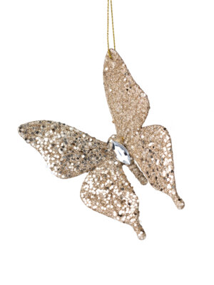 Новогоднее подвесное украшение Бабочка из полистирола 11x8x3см 87121