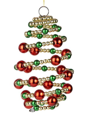 Новогоднее подвесное украшение Шишка черн метал с декором из полипропил 9см 80117