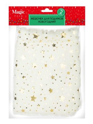 Мешочек для подарков полиэстер 400гр с затяжным шнурком 21x16,5x2см 91086