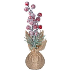 Новогоднее украшение Зимняя сосна из ПВХ 9x9x21см 87484