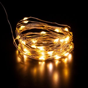 Электрогирлянда Роса на 200 LED ламп 2000cм напряжение 2B мощность 3Вт батарейки АА Белый 2реж 91911