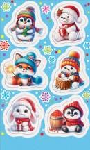 0-11-5225 Наклейки Зимние зверята