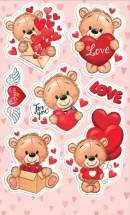 0-11-14142 Наклейки Медвежата