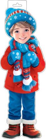 0-35-5043 Плакат фигурный Мальчик в зимней одежде