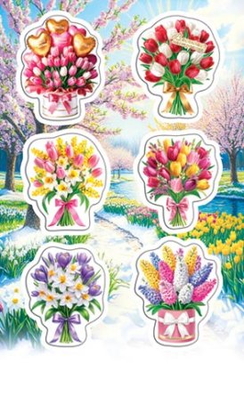 0-11-8064 Наклейки Букеты цветов