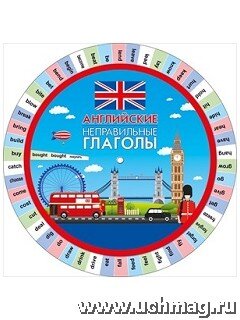 Шпаргалка круглая Английские неправильные глаголы 87.152