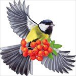 Украшение Синичка с ягодками