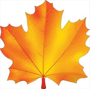 Украшение на скотче Кленовый лист желто оранжевый