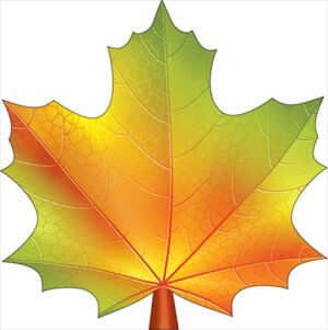 Украшение на скотче Кленовый лист желто оранжево зеленый 88.853