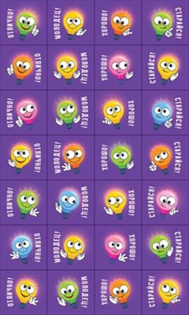 Наклейки оценки Лампочки с глазами 89.032