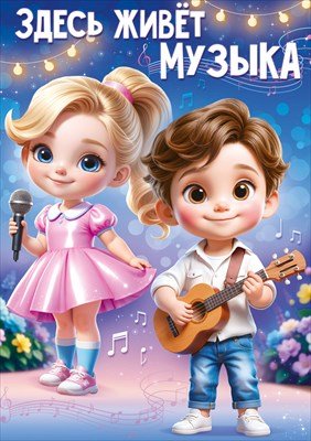 Плакат А3 Здесь живет музыка