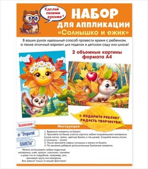 Набор для аппликации Солнышко и ежик 9.0001001