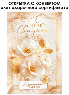 Открытка конверт С Днем Свадьбы 9.0001101