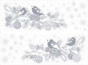 Оформительская наклейка Новогодний лес 89.015