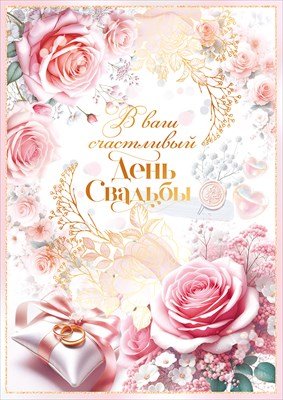 Открытка В ваш счастливый День свадьбы 9.0000936
