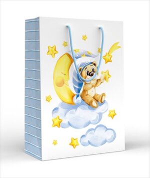 Бумажный пакет мат Медвежок на луне