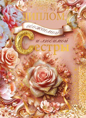 Диплом Обожаемой и любимой сестры