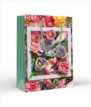 Бумажный пакет Розы в рамке