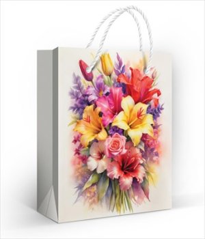 Бумажный пакет Разноцветный букет