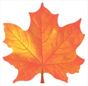 Украшение Кленовый лист оранжевый 1.0000416