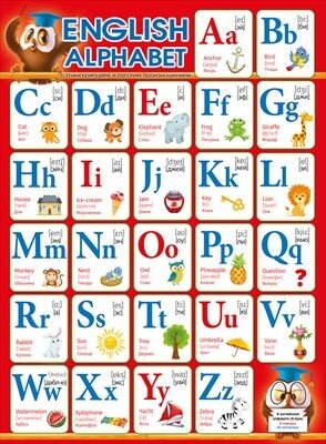 Плакат Английский алфавит Сова