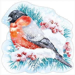 Украшение Снегирь запорошенный снежком