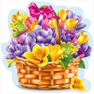 Украшение Весенняя корзина Крокусы