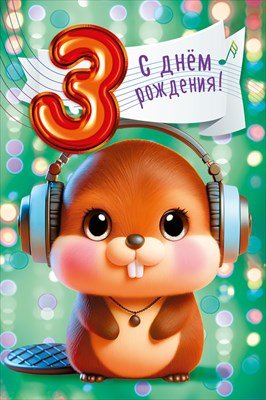 Открытка С Днем рождения 3 года