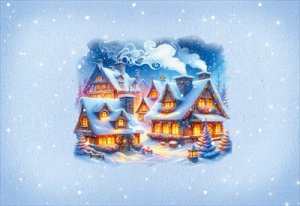 Конверт художественный средний Домики 7.0000964